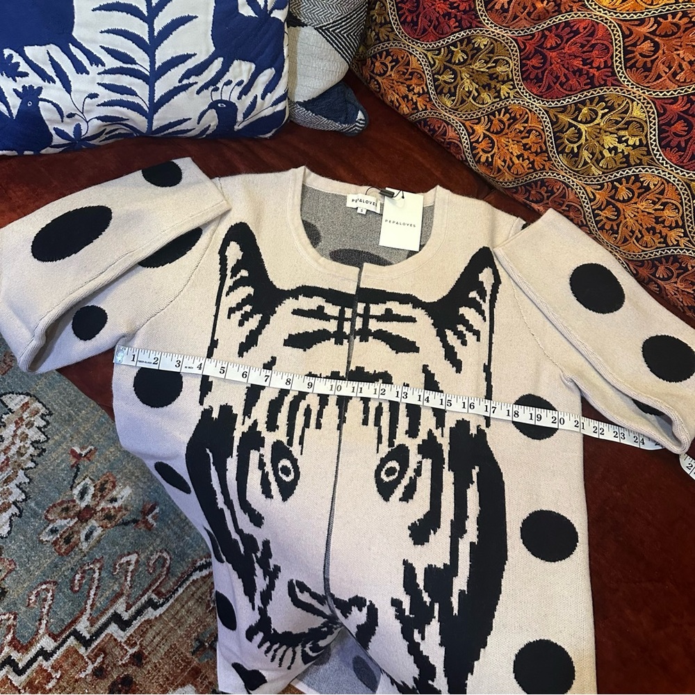 Anthropologie Pepaloves Open Front Long Tiger Cardigan Sweater - Picture 8 of 10